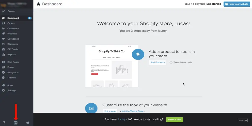 Shopify Admin Dashboard